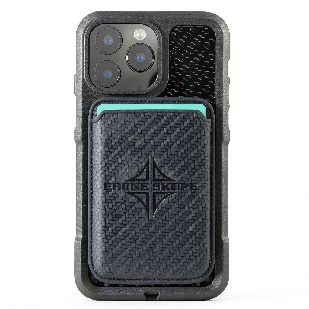 Phone Skope Carbon Pro MagSafe case attached to a smartphone for digiscoping