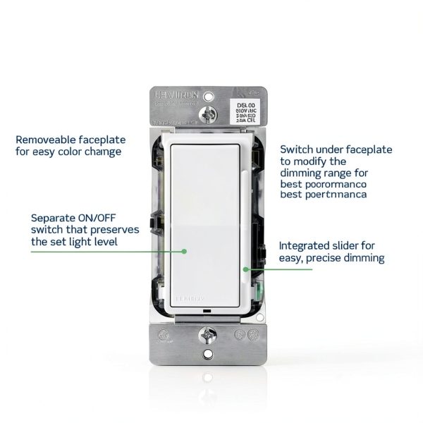 Leviton Decora Slide Dimmer LED Lighting Control Switch-2