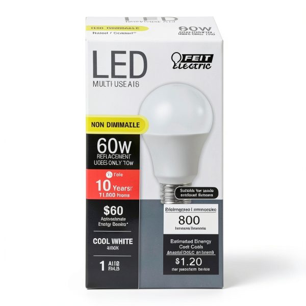 FEIT ELECTRIC A19 LED Bulb Cool White 60W Equivalent-0