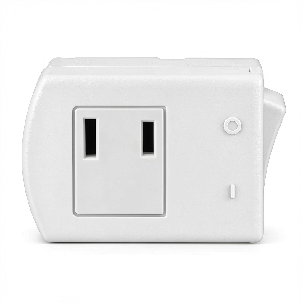 Installing Grounded Outlet Rocker Switch on a standard wall receptacle in a living‑room setting