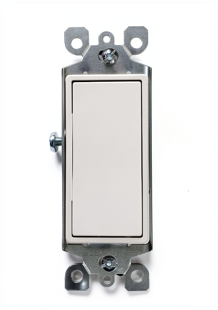 Leviton 3-way Decora rocker switch installed in a standard wall plate