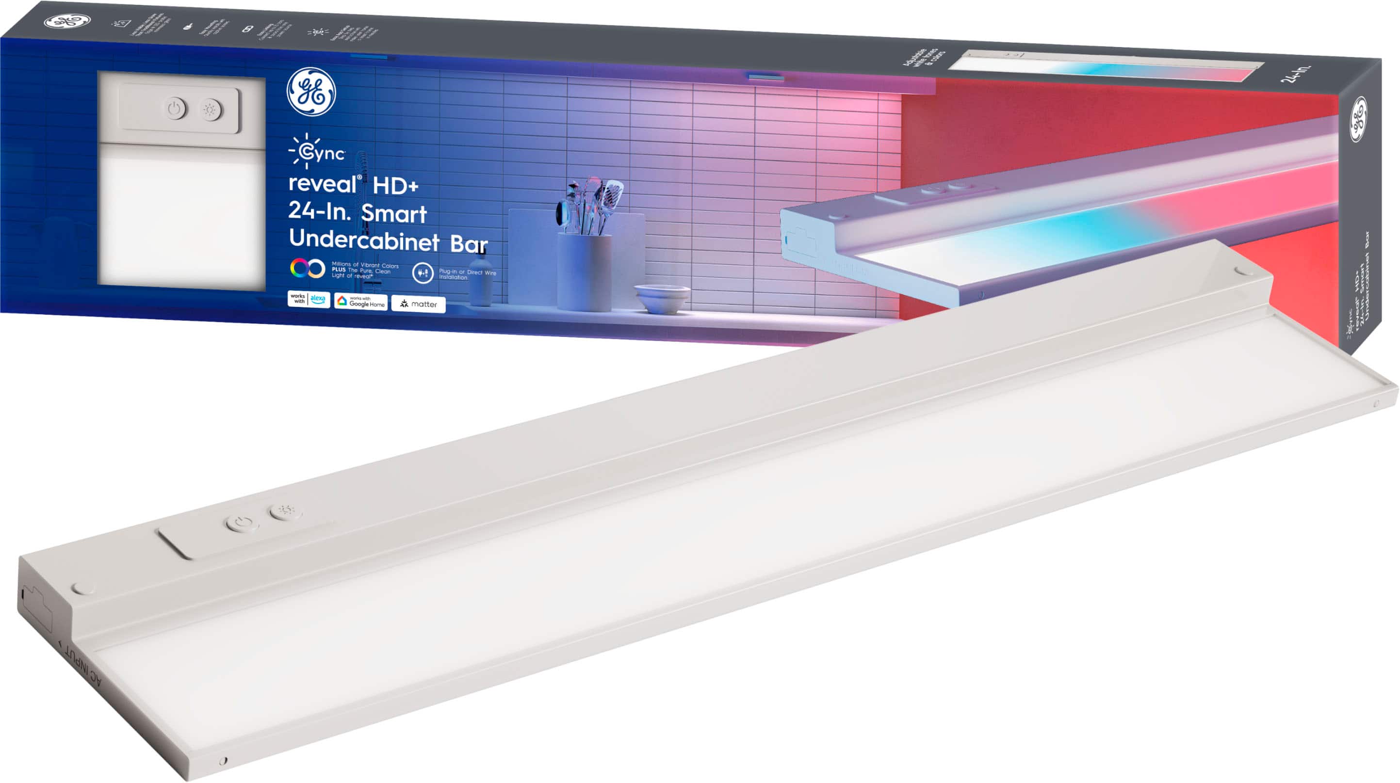GE Cync Smart LED Undercabinet Light Bar installed under kitchen cabinets
