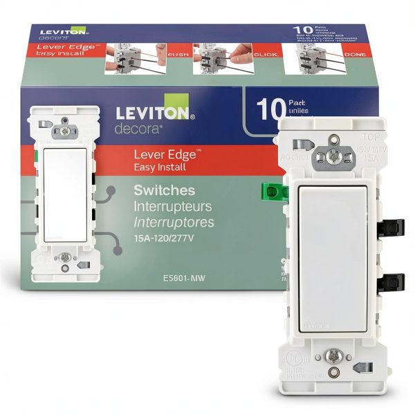 Decora 15 Amp Single Pole Rocker Switch 10 Pack-0