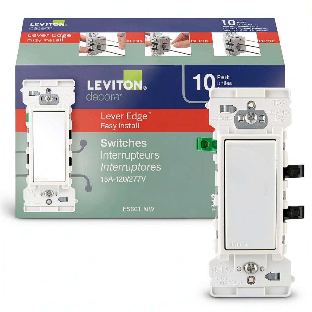 'Decora rocker switch with color-coded lever terminals'