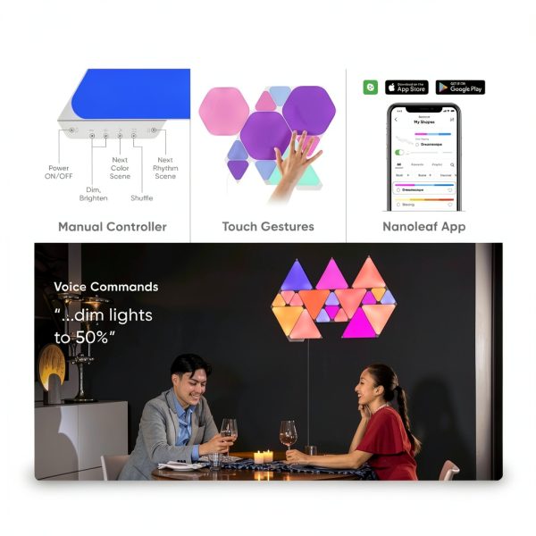 Nanoleaf Shapes Triangles Smarter Kit 7 Panels Multicolor-6