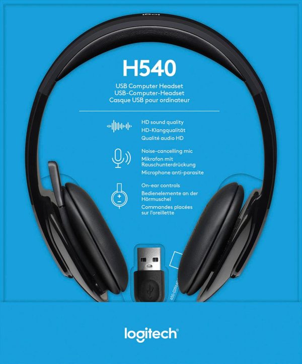 Logitech H540 Wired On Ear Headset Black Noise Canceling-5