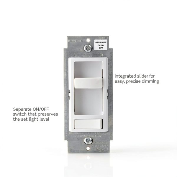 Lutron SureSlide Dimmer Switch LED Dimmable Slider 6674-2
