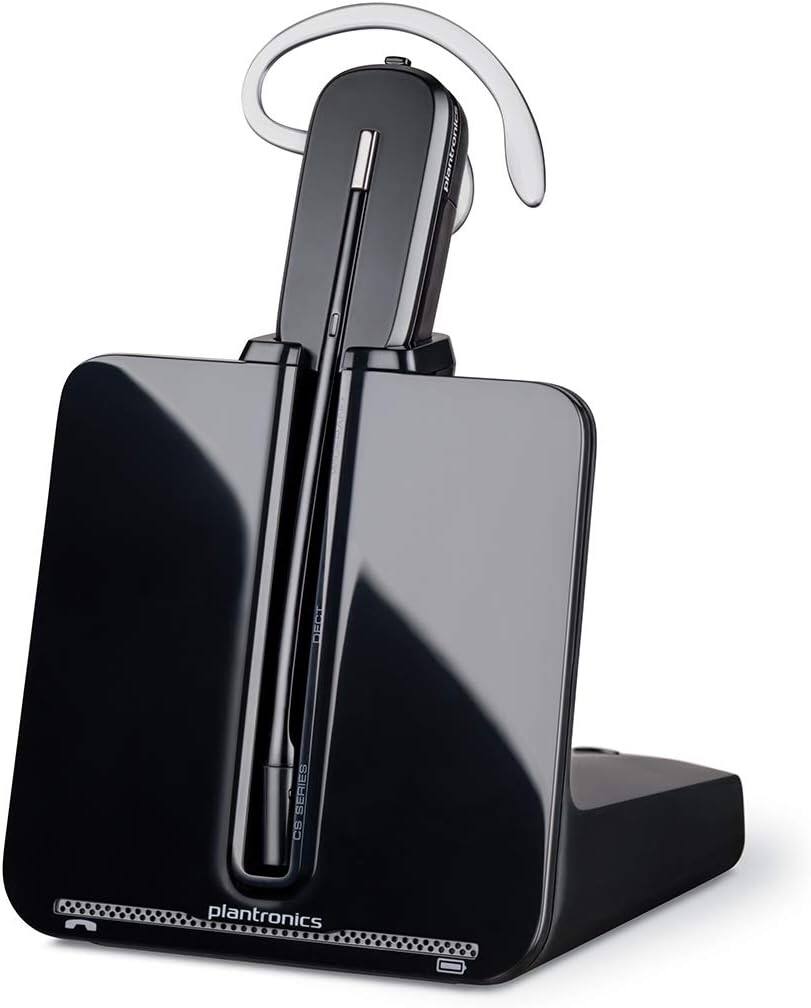 Installing Poly CS540 Wireless Headset Lightest DECT for Office on a wooden desk