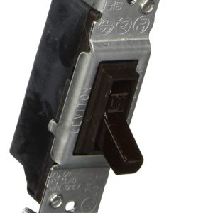 Leviton Framed Grounded Toggle Switch Brown Cafe 15A-0