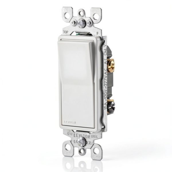 Leviton Illuminated Rocker Switch 15 Amp 3 Way White-2