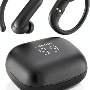 SKRAN Wireless Bluetooth Headphones Ear Hooks LED Display-0