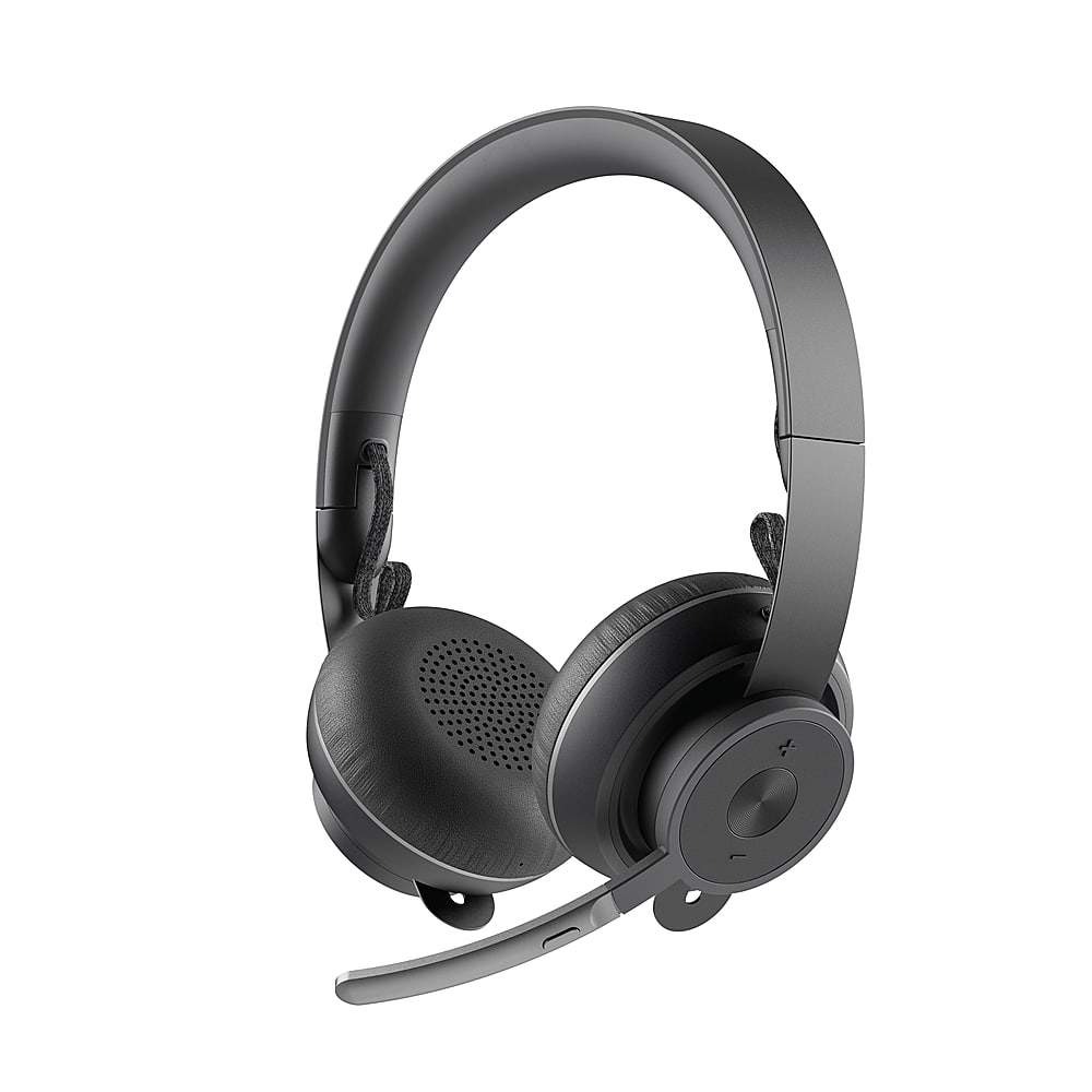 Logitech Zone Wireless Headset in Graphite on a desk