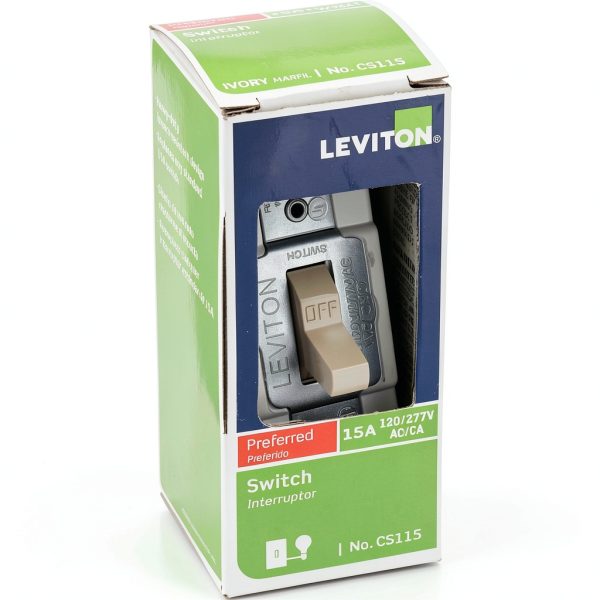 Pavo Toggle Switch 15A 120V Residential Commercial Ivory-3