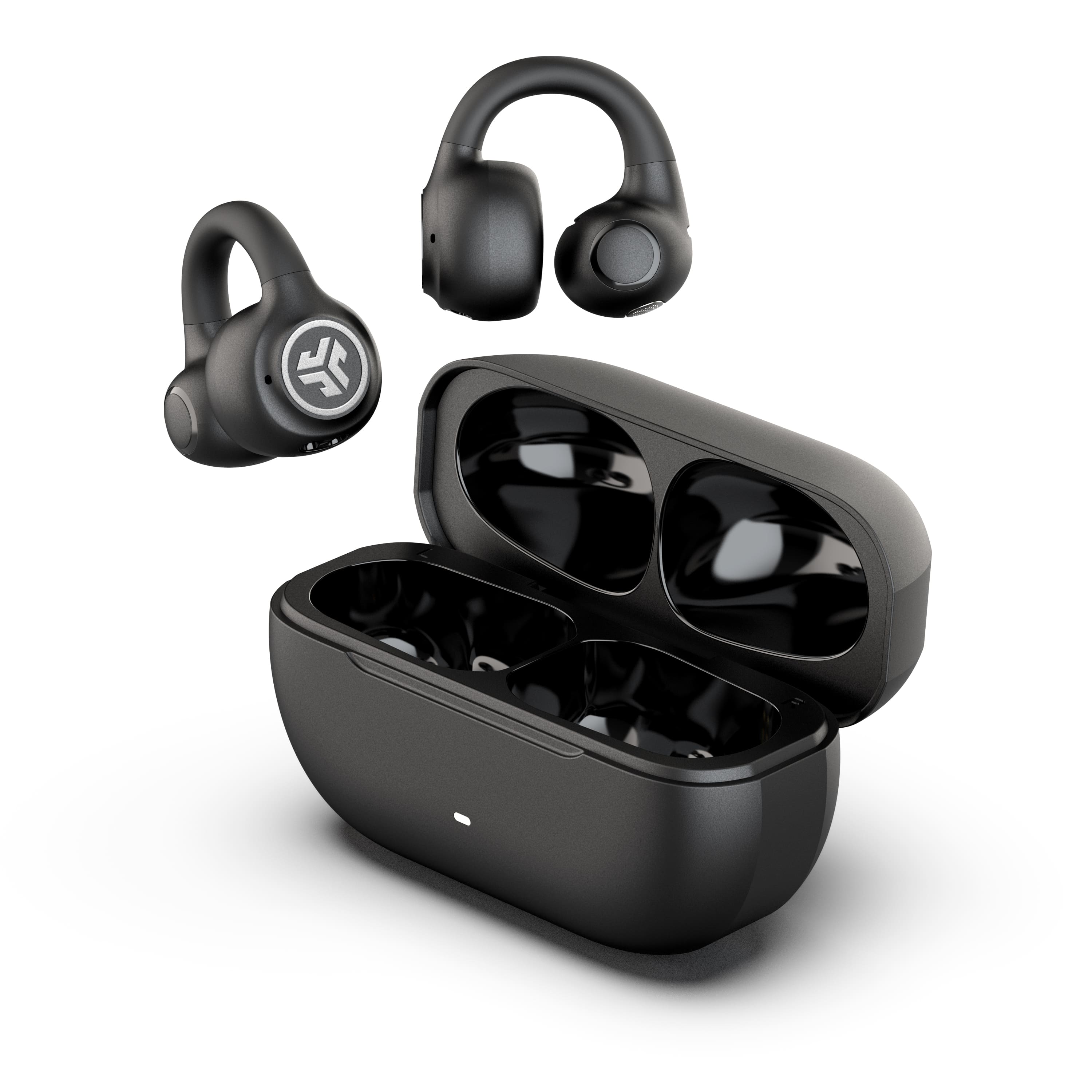 JLab Flex Open Clip Wireless Earbuds in use during a workout