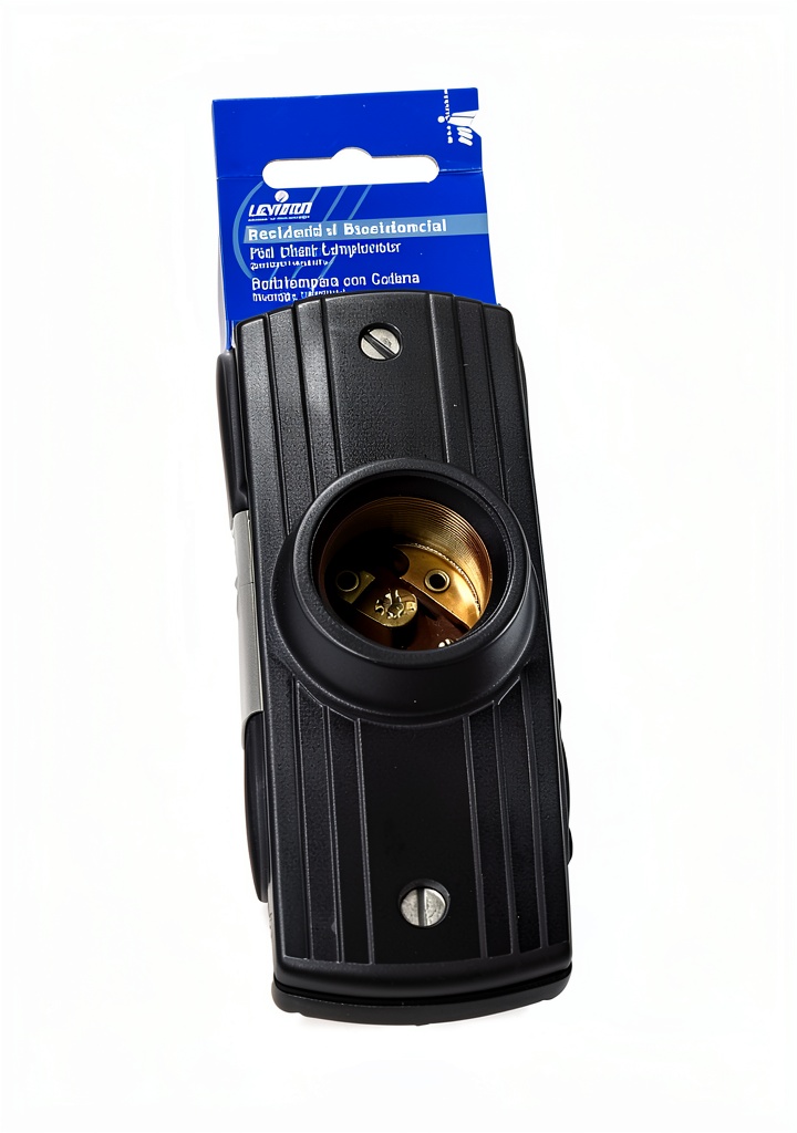 'Leviton lampholder installed on a ceiling with pull chain visible'