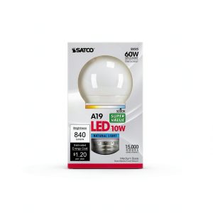 SATCO A19 E26 LED Bulb Natural Light 60 Watt Equivalent-0