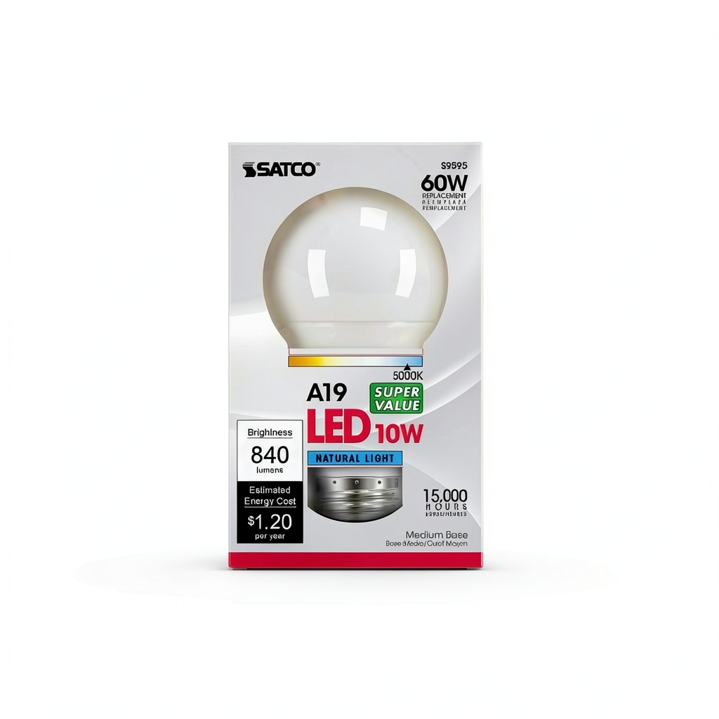 SATCO A19 E26 LED bulb in a table lamp setting