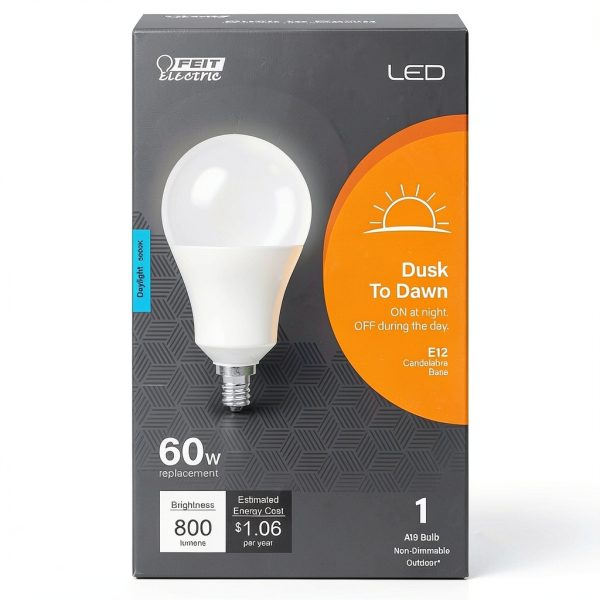 Feit LED Dusk to Dawn Bulb E12 Candelabra A19 Daylight-1