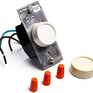 Pavo Rotary Dimmer White Light Almond 300W Incandescent-0