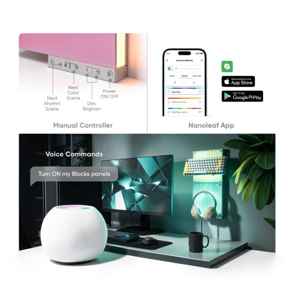 Nanoleaf Blocks Textured Squares Smart LED Wall Light Panels-7