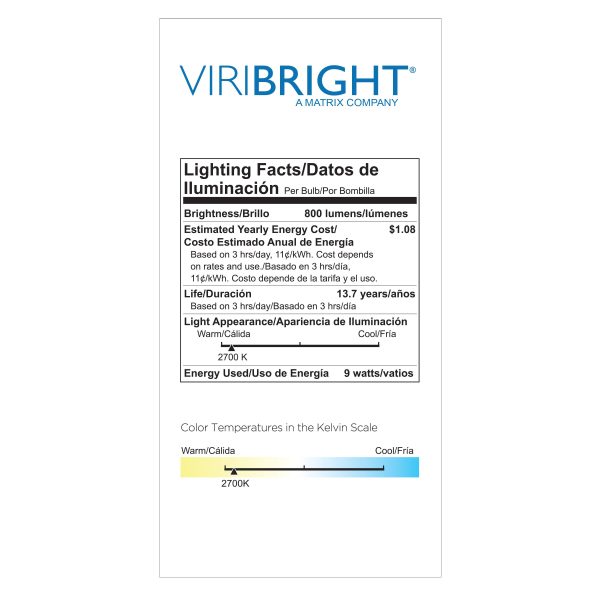 Viribright A19 LED Bulb Dimmable 60W Warm White-8