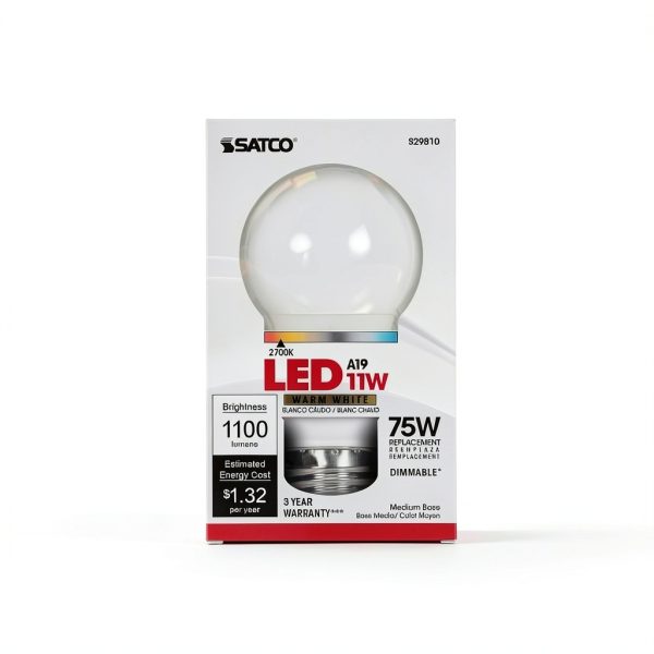 SATCO A19 E26 LED Bulb Warm White 75 Watt Equivalent-1
