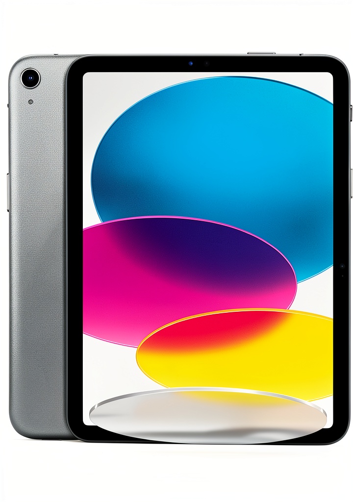 Apple 10.9-inch iPad displaying a colorful app interface on its Liquid Retina screen