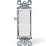 Leviton 3 Way Rocker Switch Illuminated 15A 120V White-0