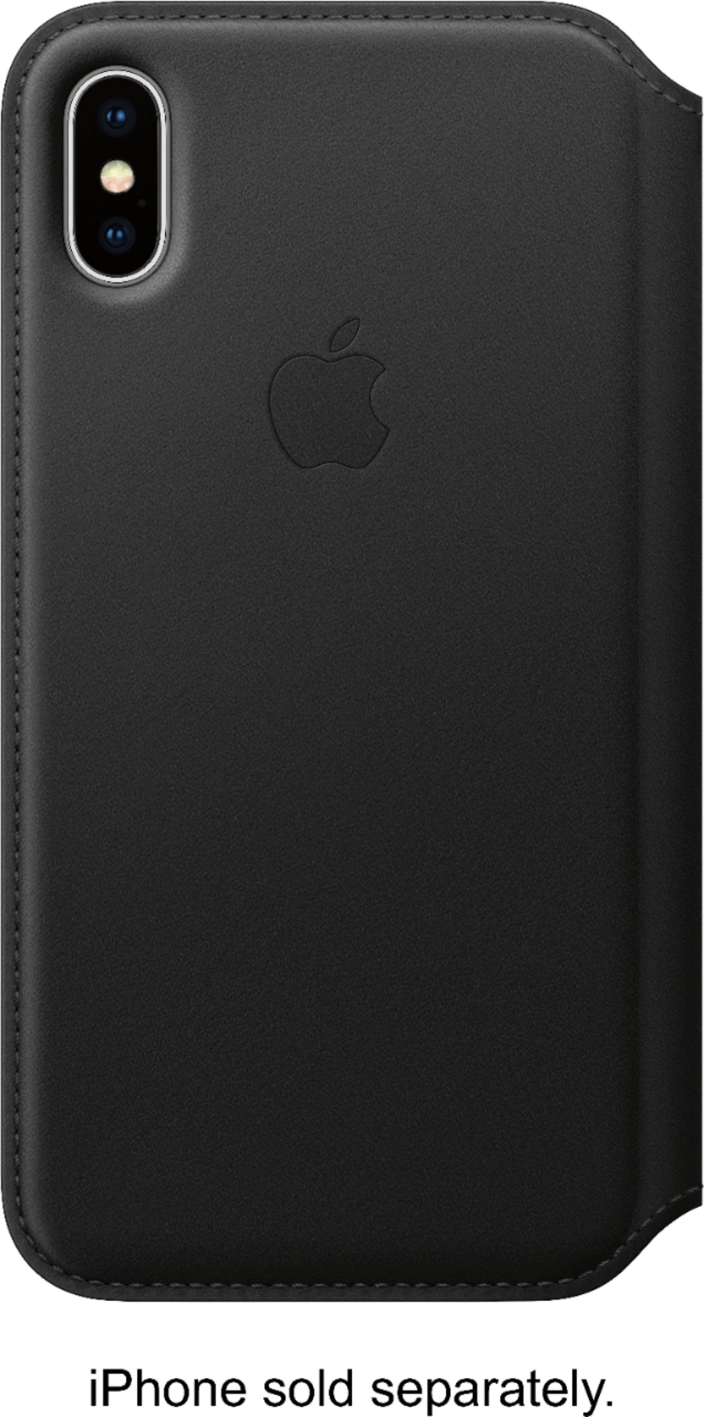 Apple iPhone X Leather Folio showcasing European leather and card slots