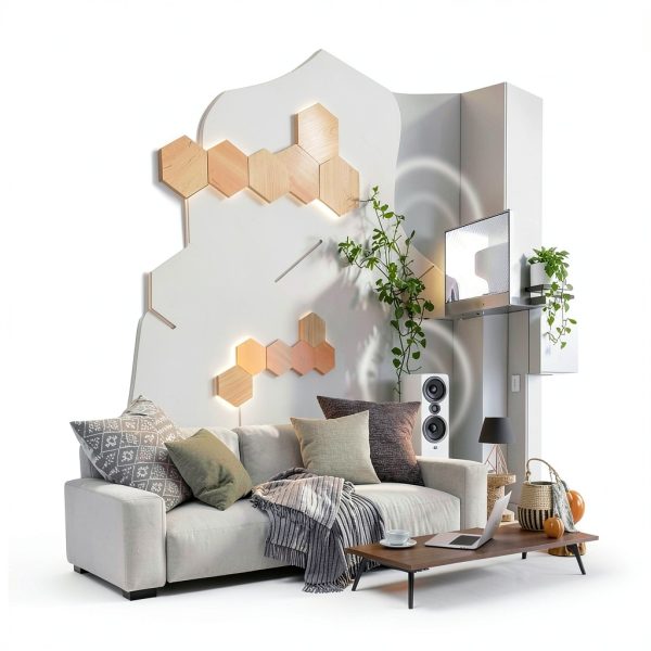 Nanoleaf Elements Hexagons Smarter Kit Wood Look Panels-4