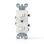 Leviton AC Quiet Switch Duplex Toggle 15A 120V 5224-2W-0