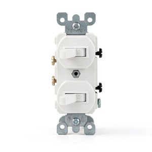 Leviton AC Quiet Switch Duplex Toggle 15A 120V 5224-2W-0