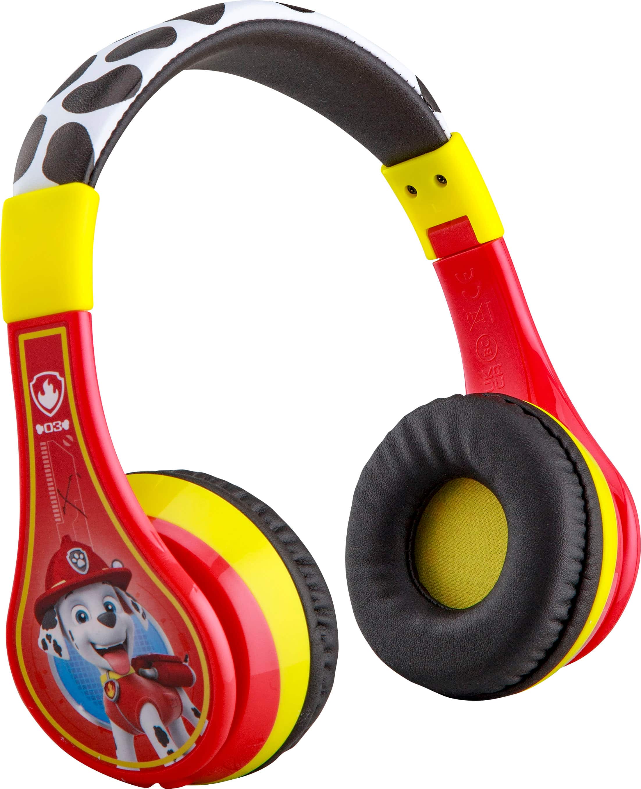 eKids Paw Patrol Marshall Bluetooth Headphones in use by a child