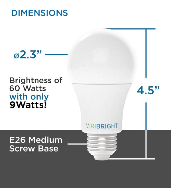 Viribright A19 LED Bulb Dimmable 60W Warm White-5