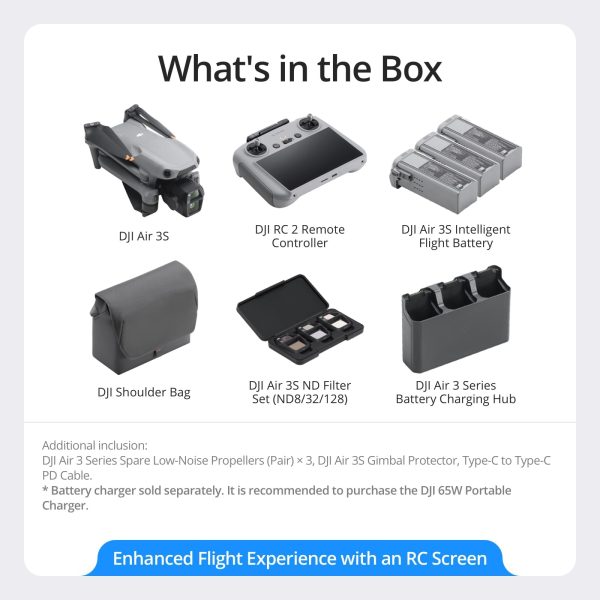 DJI Air 3S Drone 4K HDR Video Fly More Combo RC 2-4