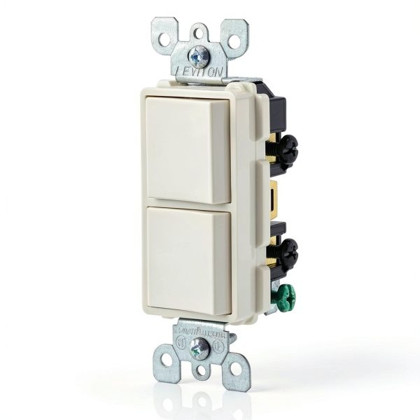 Leviton Decora Combination Switch Durable Two Rocker Design-1