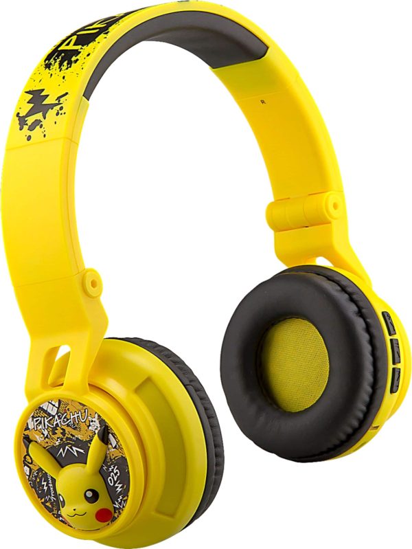 eKids Pokemon Pikachu Wireless Headphones Kids Safe Volume-0