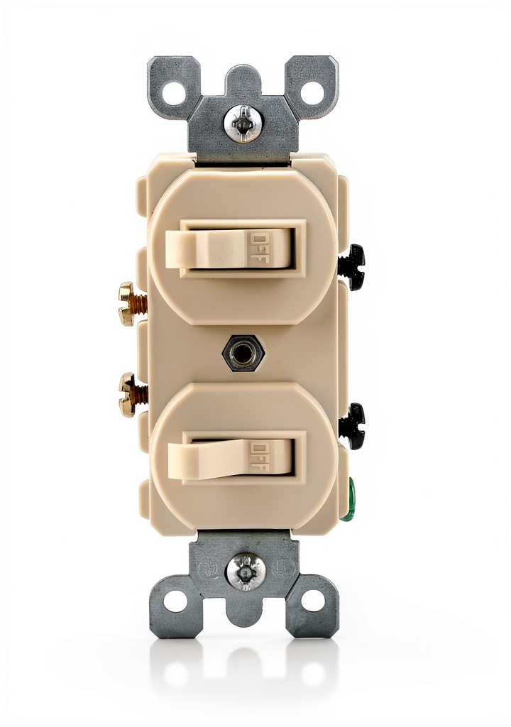 Pavo double switch installed in a standard wall box
