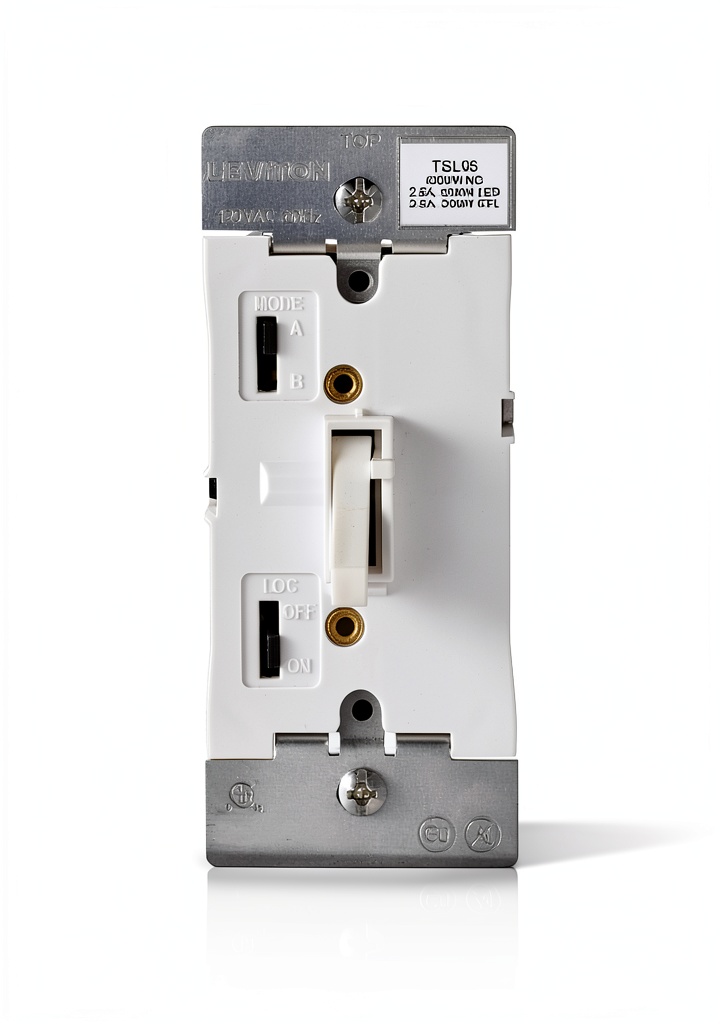 'Lutron TSL06-1LW dimmer switch installed in a modern wall plate'