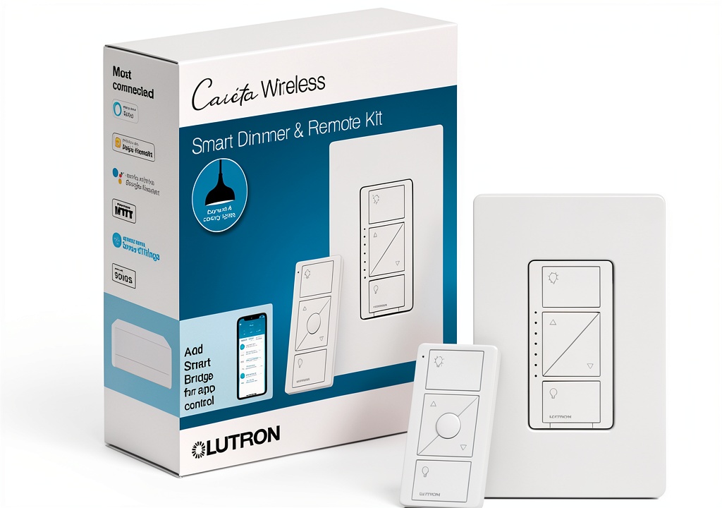 Installing Lutron Caseta Wireless Dimmer Remote Control Smart Lighting on a wooden desk