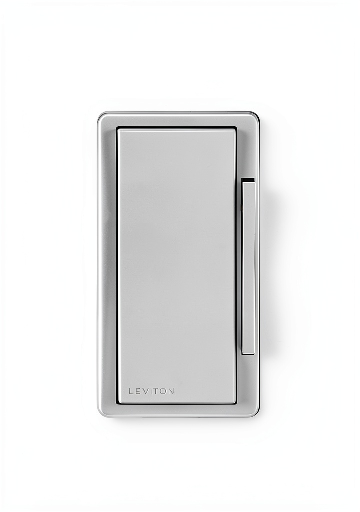 Leviton Decora Smart No-Neutral Dimmer Switch installed in a wall plate