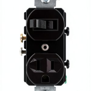 Pavo AC Quiet Switch Receptacle Brown 15A 120V Electrical-0