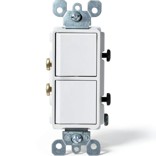Leviton Decora Dual Switch 15A 120V Wall Mount-0