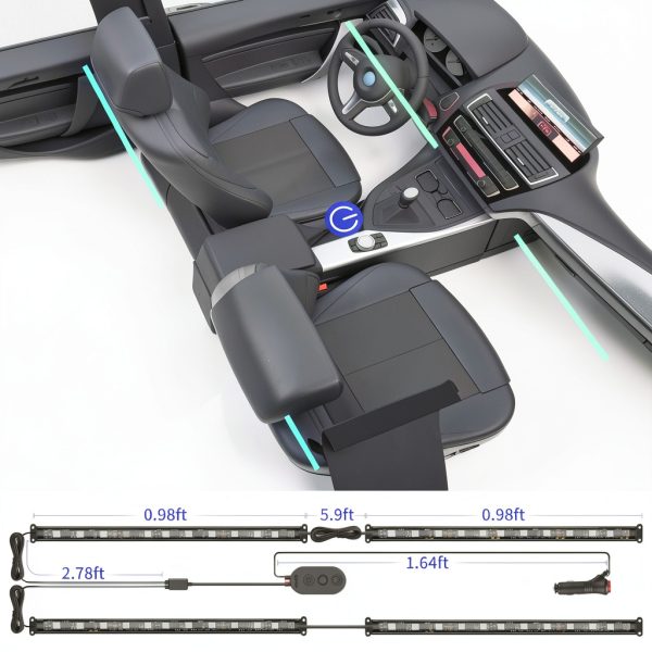 Pavo RGBIC LED Strip Lights Waterproof Bright Car Interior-4