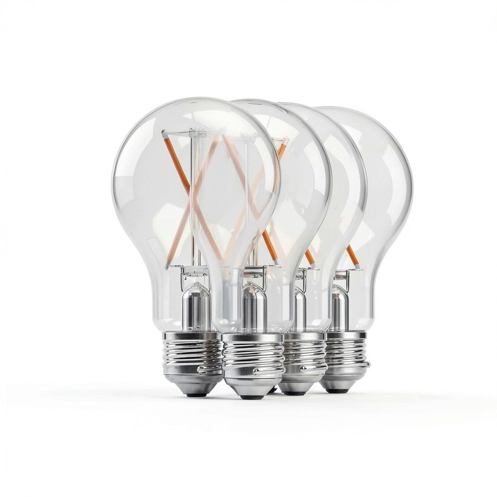 Feit Electric A19 LED bulb illuminating a cozy living room