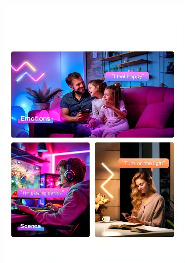 LEPRO AI Smart Wall Lights Voice Control Music Sync-7