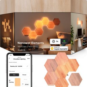 Nanoleaf Elements Hexagons Smarter Kit Wood Look Panels-0