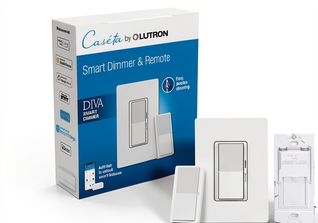 Diva smart dimmer switch installed in a modern living room
