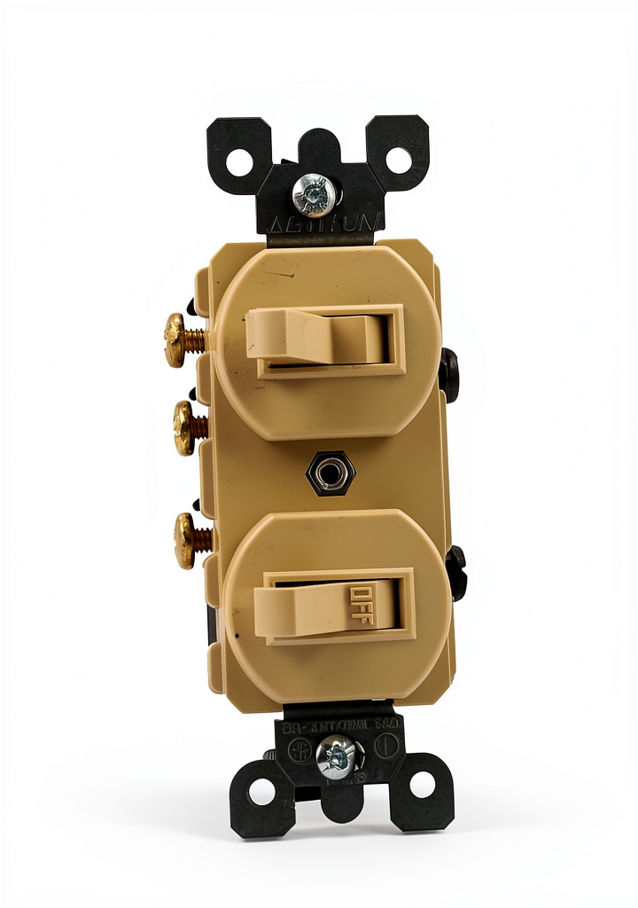 Leviton duplex switch installed in a standard wallbox