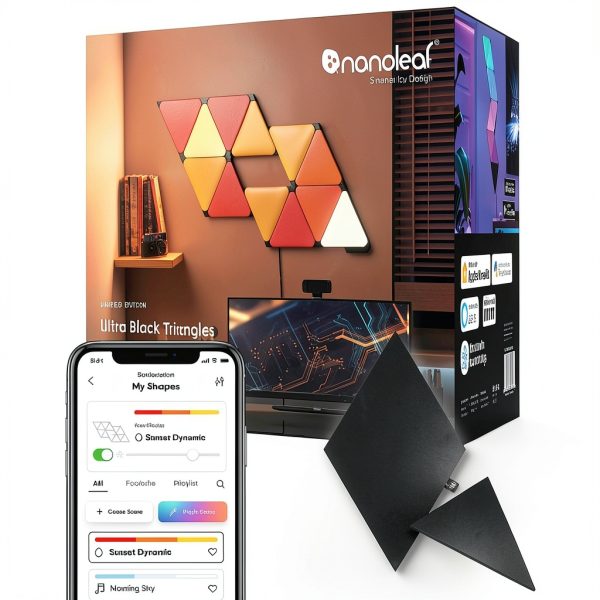 Nanoleaf Shapes Ultra Black Triangles Expansion Pack 3-0